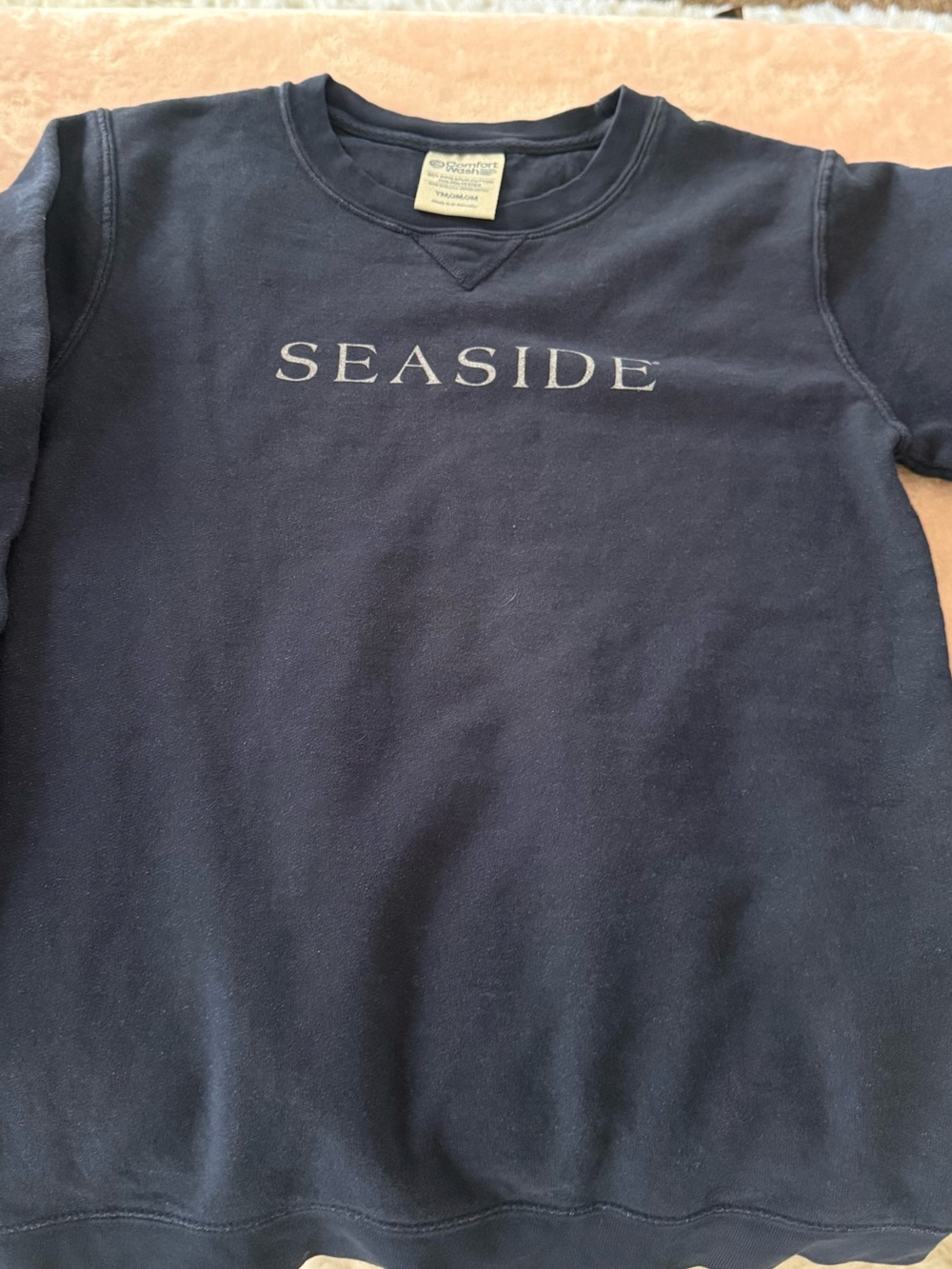 Comfort Colors Navy 'SEASIDE' Kids Crewneck Sweatshirt
